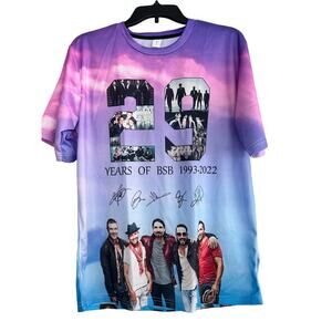 NWOT Unisex Adult Size Large Backstreet Boys 29 Years Pastel Colors Short Sleeve